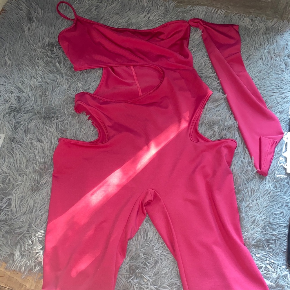 Cut Out Biker Jumpsuit